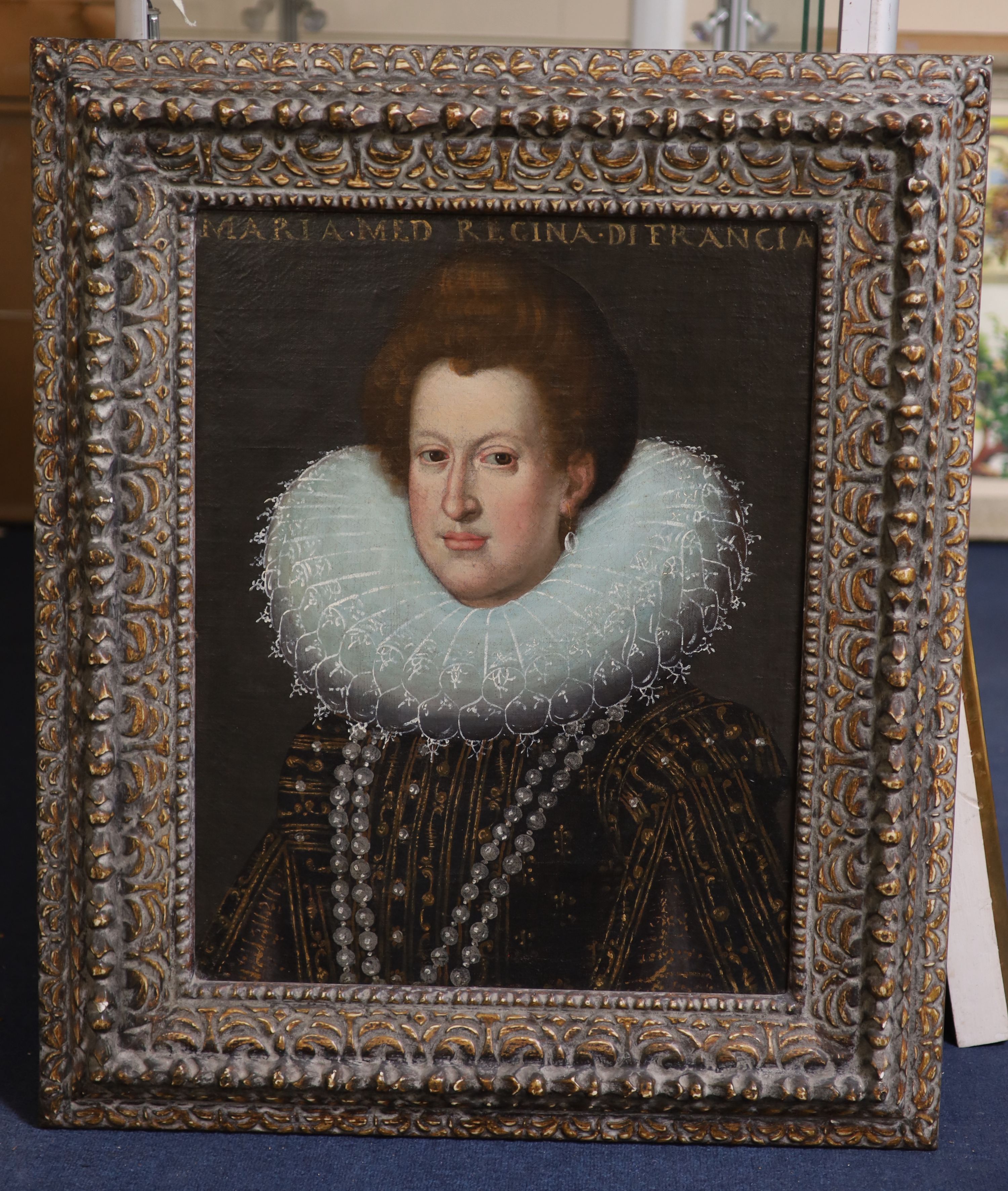 Circle of Frans Pourbus II (1569-1622), Portrait of Maria de Medici, oil on canvas, 61.5 x 47.5cm